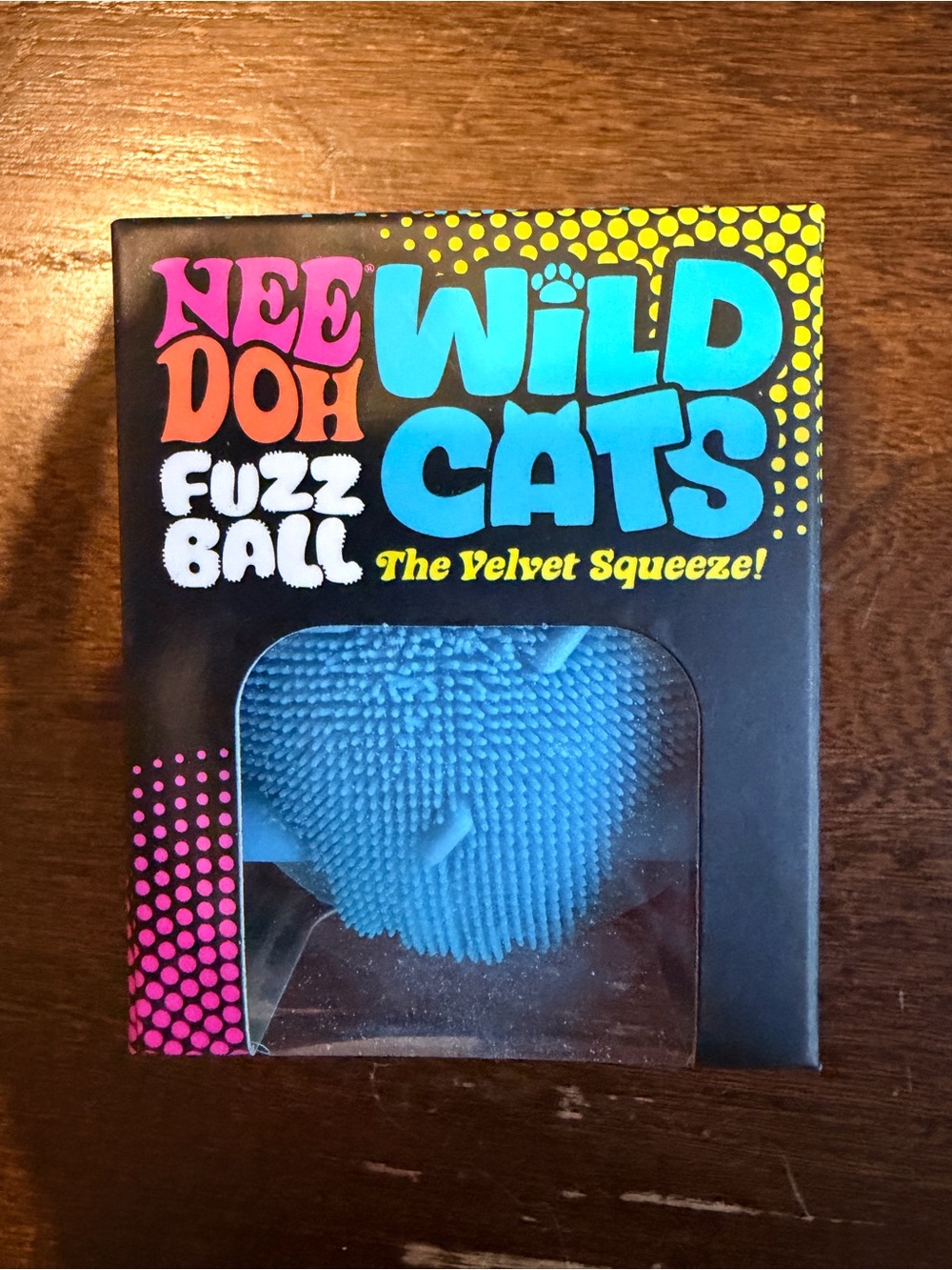 Wild Cat Nee Doh Blue FuzzBall Squeeze Toy